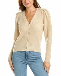 women Design History Puff Sleeve Cashmere Sweater