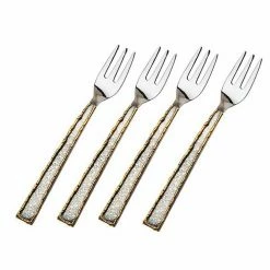 Godinger 84115 Golden Frost Dessert Forks - Set of 4
