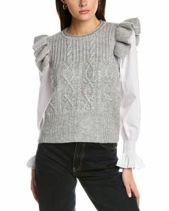 women Design History Mixed Media Sweater