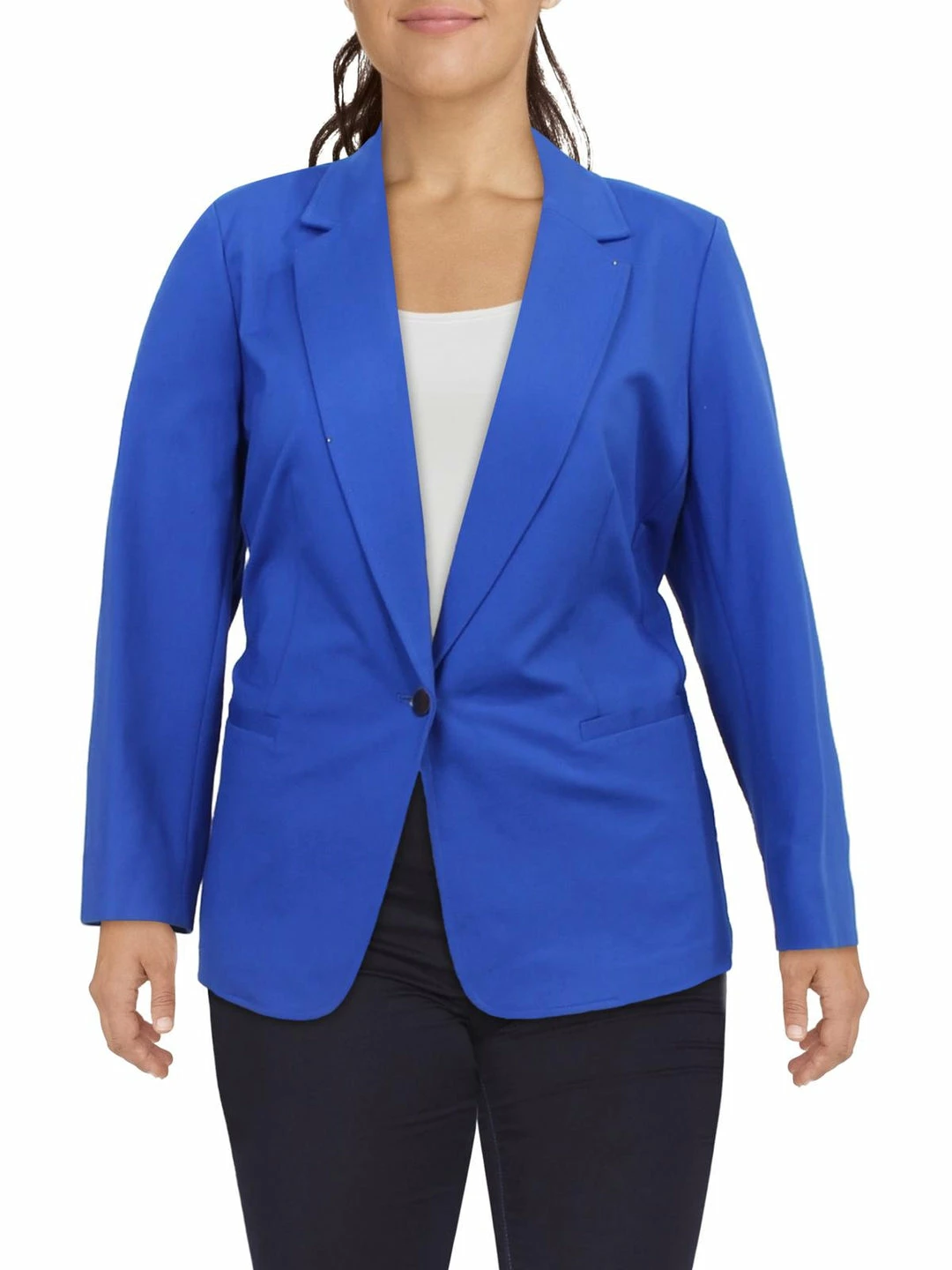 Bar III Plus Womens Collar Business One-Button Blazer 3 Bar III Plus Womens Collar Business One-Button Blazer