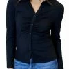 Design History women Long Sleeve Ruched Front Button Down Knot Top in Black -Design History Store Online 0ff7a638c07442d0945a640d96023514 eb2923f5 2aef 4e63 b2e0 aadd3bb00902 1080x