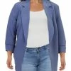 Bar III Plus Womens Notch Collar 3/4 Sleeve Open-Front Blazer