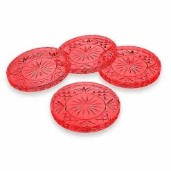 Godinger 25542 Dublin Coasters, Red - Set of 4