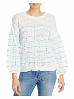 Design History Womens Striped Tetxtured Pullover Sweater