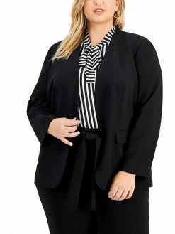 Bar III Plus Womens Office Business Open-Front Blazer