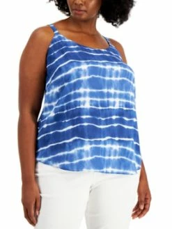 Bar III Plus Womens Tie Dye Scoop Neck Cami