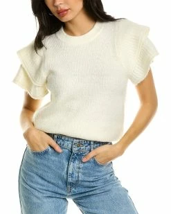 women Design History Layered Sleeve Alpaca & Wool-Blend Sweater