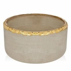 Godinger 61862 Stone Salad Bowl Gold Edge