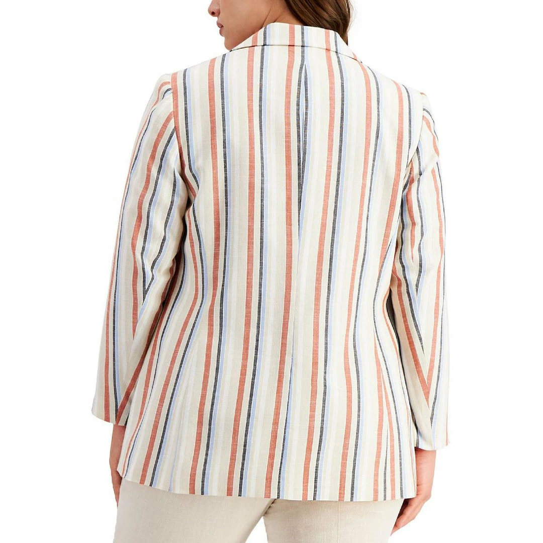 Bar III Plus Womens Striped Trendy Double-Breasted Blazer 4 Bar III Plus Womens Striped Trendy Double-Breasted Blazer - Image 2