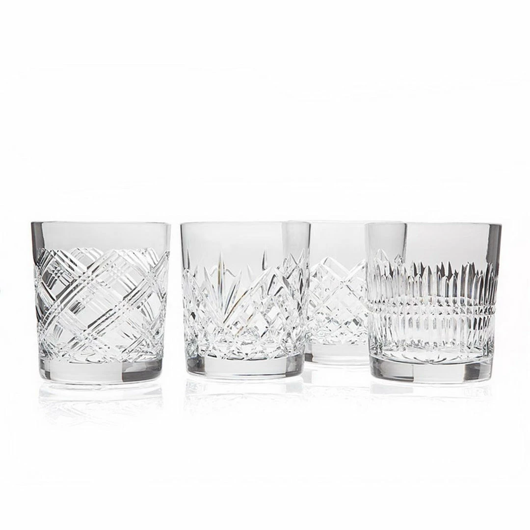 Godinger 4679 Four Assorted Clear Cased Double Old Fashioned Galss 3 Godinger 4679 Four Assorted Clear Cased Double Old Fashioned Galss