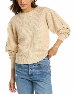 women Design History Volume Sleeve Cashmere Sweater