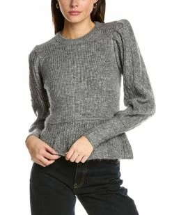 women Design History Peplum Alpaca & Wool-Blend Pullover