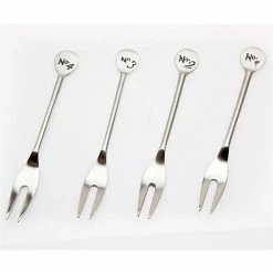 Godinger 91403 Cocktail Forks Numbered - Set of 4