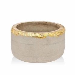 Godinger 61861 Stone Bowl with Gold Edge