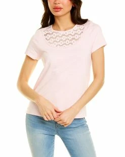 women Design History Crochet-Trim T-Shirt