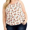 Bar III Plus Womens Floral Print Scoop Neck Tank Top