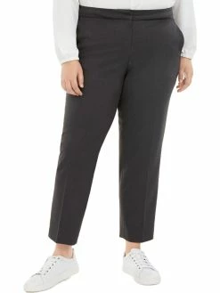 Bar III Plus Womens Elastic-Waist Suit-Separates Pants