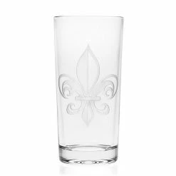 Godinger 44807 12 oz Fleur De Lis Highball Glass- Set of 4