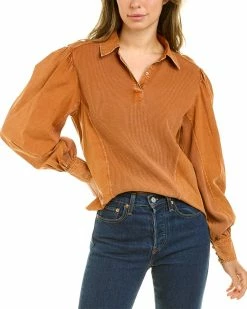 women Design History Thermal Button Up Shirt