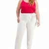 Bar III Plus Womens Side Tie Slim Dress Pants