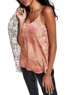 Bar III Womens Scoop Neck Shimmer Tank Top