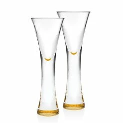 Godinger 99997 1.5 oz Finley Gold Liquer Glasses - Set of 2