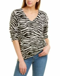 women Design History Zebra Cashmere Sweater