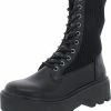 Bar III Tarnyin Womens Leather Lug sole Combat & Lace-up Boots
