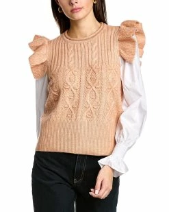 women Design History Mixed Media Sweater