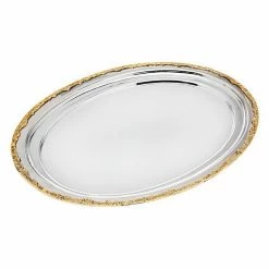 Godinger 95951 Oval Tray with Gold Border