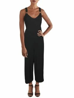 Bar III Womens Lightweight V-Neck Jumpsuit