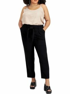 Bar III Plus Womens Suit Separate Work Paperbag Pants