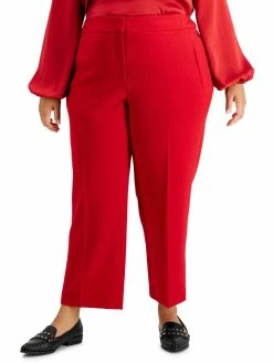 Bar III Plus Womens Crepe Work Straight Leg Pants