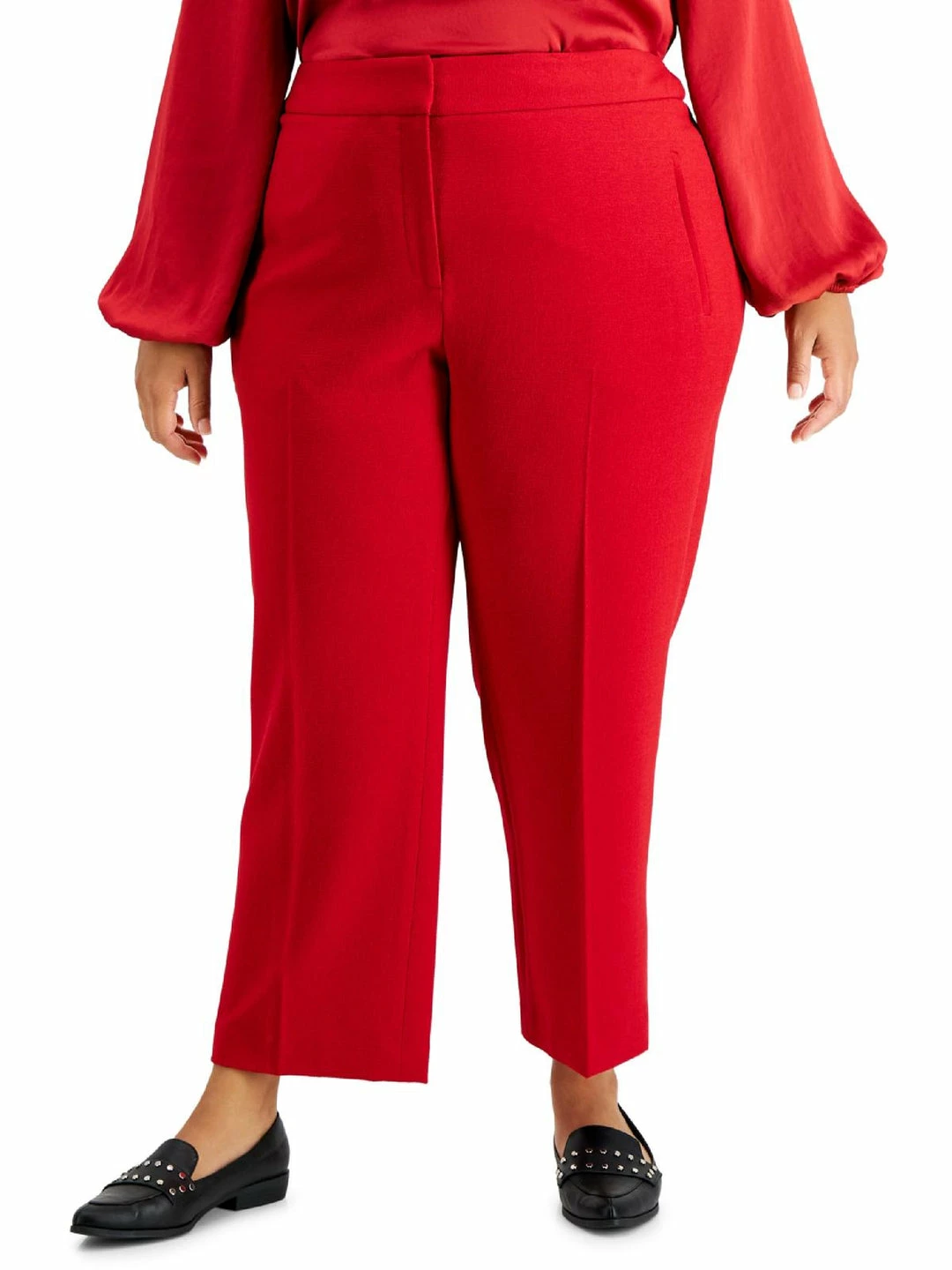 Bar III Plus Womens Crepe Work Straight Leg Pants 3 Bar III Plus Womens Crepe Work Straight Leg Pants