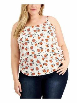 Bar III Plus Womens Floral Sleeveless Tank Top