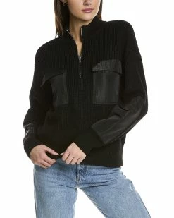 women Design History Half-Zip Wool-Blend Sweater