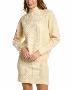 women Design History Mock Neck Wool-Blend Sweater