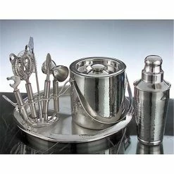 Godinger 9233 Hammered Bar Set with Tools