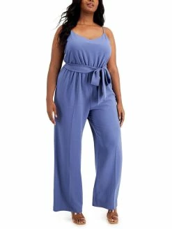 Bar III Plus Womens Work Belted Jumpsuit