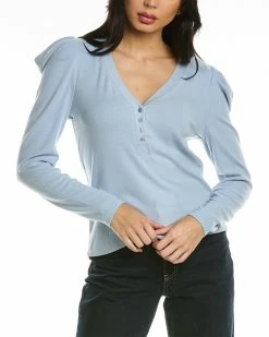 women Design History Puff Sleeve Henley