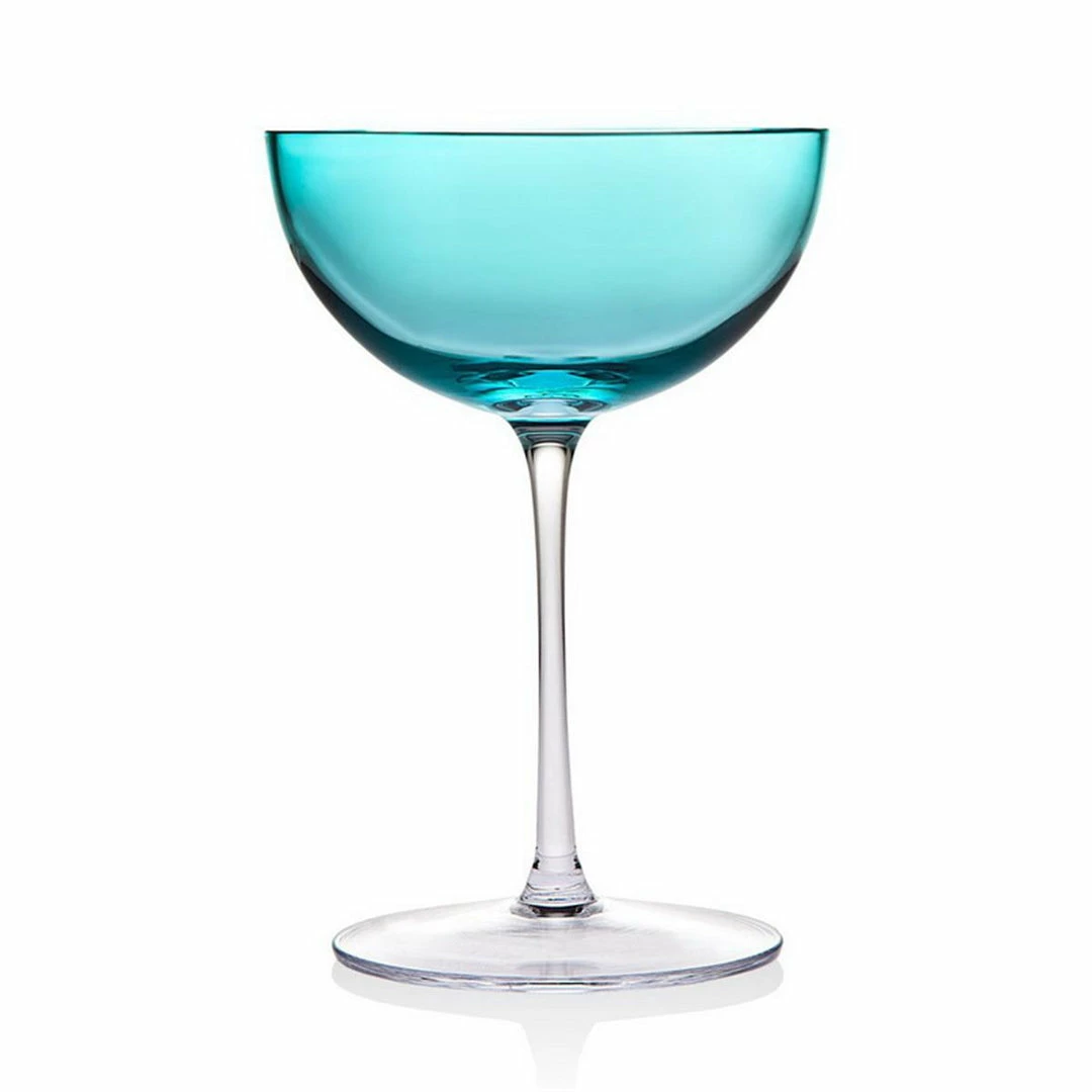 Godinger 99951 8 oz Rondo Sea Blue Champagne Coupes - Set of 4 3 Godinger 99951 8 oz Rondo Sea Blue Champagne Coupes - Set of 4