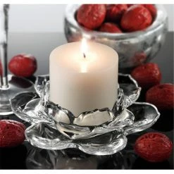 Godinger 14865 Lotus Pillar Candle Holder