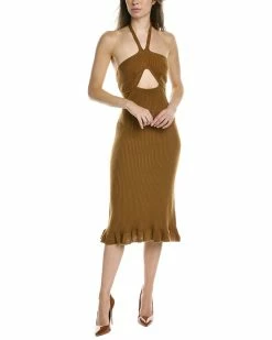 women Design History Ribbed Wool-Blend Sweaterdress