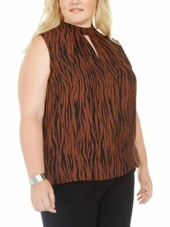 Bar III Plus Womens Keyhole Suit Separate Blouse