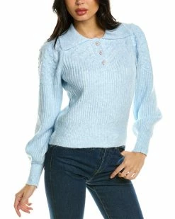 women Design History Half Placket Sweater