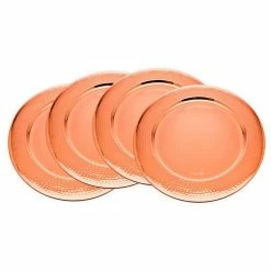Godinger 12620 Hammered Charger, Rose Gold - Set of 4