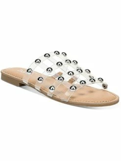 Bar III Pecanna Womens Faux Leather Open Toe Flat Sandals